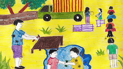 Ein Bild – gemalt von einem Patenkind für seinen Paten.