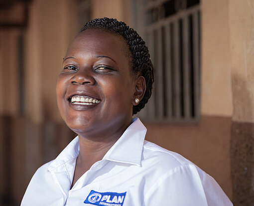 Grace Agendo in der Schule in Uganda