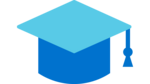 Icon eines Doktorhuts. Es steht für unseren Wirkungsbereich Bildung.