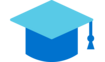 Icon eines Doktorhuts. Es steht für unseren Wirkungsbereich Bildung.