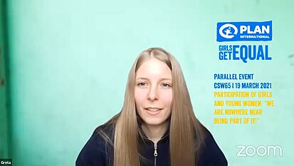 Greta ist 22 Jahre alt und engagiert sich seit 2017 im Jugendbeirat von Plan International Deutschland. Greta ist 22 Jahre alt und engagiert sich seit 2017 im Jugendbeirat von Plan International Deutschland.
