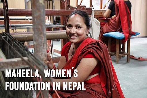 Frau der Maheela-Kooperative in Nepal.