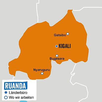 Die Karte von Ruanda