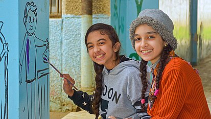 Wie hier in Ägypten organisiert Plan International Spiel- und Freizeitangebote für syrische Kinder. © Tafaneen Wie hier in Ägypten organisiert Plan International Spiel- und Freizeitangebote für syrische Kinder. © Tafaneen