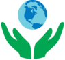 Icon: Zwei Hände halten die Welt