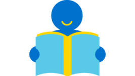 Icon einer Person, die Buch in den Händen hält und darin liest. 