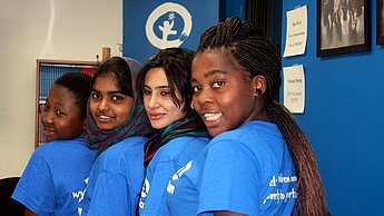 Jacqueline, Saba, Humaira und Ackissah aus Pakistan und Malawi haben in Plan-Projekten gelernt, über ihre Rechte zu sprechen. Sie vertraten Jugendliche vor der UN.