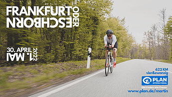 Fuhr 24 Stunden Rennrad, um auf seine Spendenaktion aufmerksam zu machen: Ultracyclist und Plan-Botschafter Martin Neitzke (© Martin Neitzke).