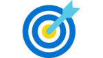 Icon einer Zielscheibe. Es steht für Ziele.