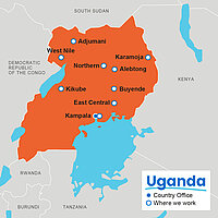 Landkarte Uganda