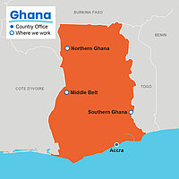 Landkarte von Ghana