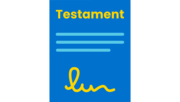 Icon eines Zettels mit der Überschrift "Last Will". Es steht für ein Testament.