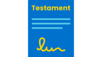 Icon eines Zettels mit der Überschrift "Last Will". Es steht für ein Testament.