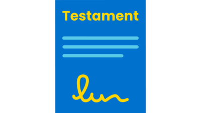 Icon eines Zettels mit der Überschrift "Last Will". Es steht für ein Testament.