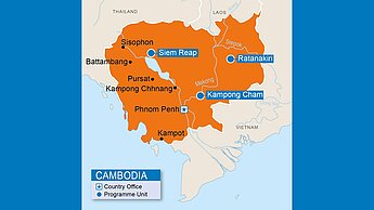 Plan engagiert sich seit 2002 in Kambodscha. Aktuell betreut das Kinderhilfswerk 22.766 Patenkinder in dem südostasiatischen Land.
