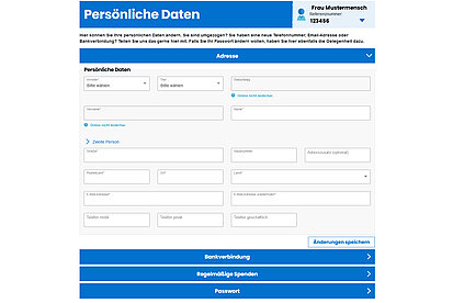 In Mein Plan persönliche Daten ändern