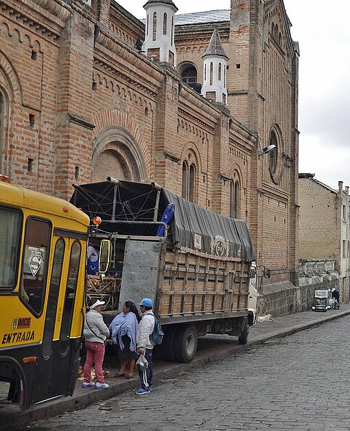 In der Altstadt der Hafenstadt Guayaquil Eine Altstadtgasse