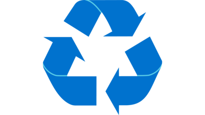 Icon eines Dreiecks bestehend aus drei Pfeilen. Es steht für recyclen.