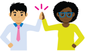 Icon: Zwei Menschen geben sich einen High Five