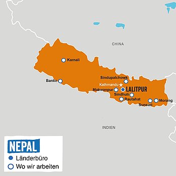 Nepal Laenderkarte Nepal Laenderkarte