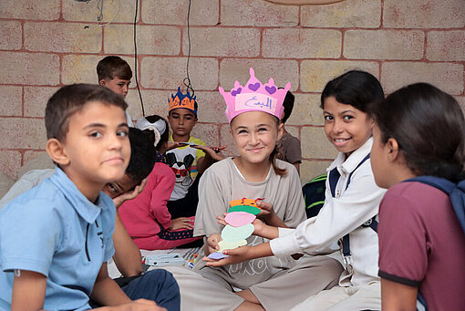 Kinder im Lernzentrum in Gaza