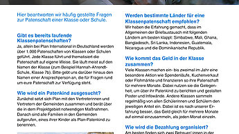 Plan International Deutschland: Tipps zur Klassenpatenschaft - Schule