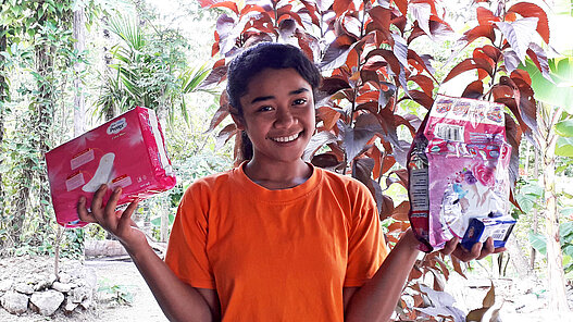 Set zur Menstruationshygiene in Laos