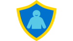 Icon eines Schutzwappens mit einer Kinderfigur im Zentrum. Es steht für unseren Wirkungsbereich zum Schutz von Kindern vor Gewalt