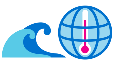 Icon: Flutwelle und Erwärmung der Erde