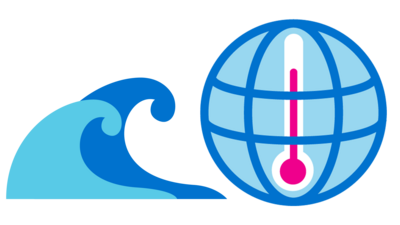 El Niño und la Niña erklärt Icon: Flutwelle und Erwärmung der Erde