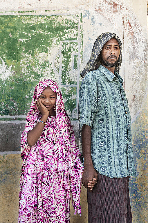 Shimelis mit seiner Tochter Betelihem