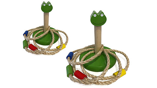 Wurfset 2er 2 Wurfspiele mit einem Stab im Frosch-Design und jeweils vier Ringen