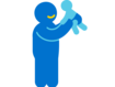 Icon einer Person, die ein Kleinkind hochhebt.