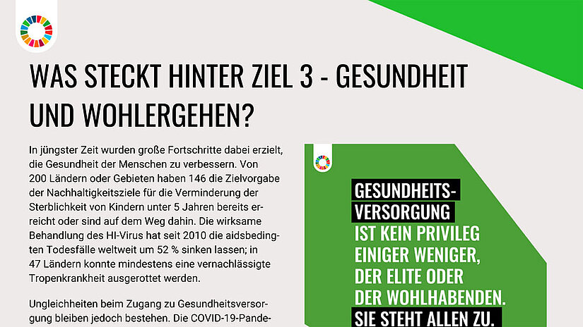 UN-Fast Facts zu den SDGs auf Deutsch