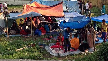 Nothilfe Camp in Nepal nach dem Erdbeben ©Plan Nothilfe Camp in Nepal nach dem Erdbeben ©Plan