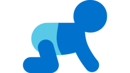 Icon eines krabbelnden Kleinkindes. 