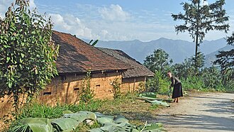 Traditionelles Wohnhaus in den Bergen von Nord-Vietnam Ha Giang