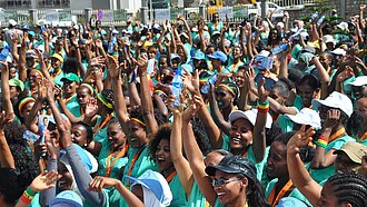 7.000 Äthiopierinnen machen auf die globalen Ziele der Because I am a Girl-Kampagne von Plan International aufmerksam. © Plan 