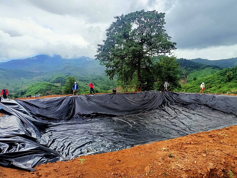 Gemüsegartenparzellen in Laos
