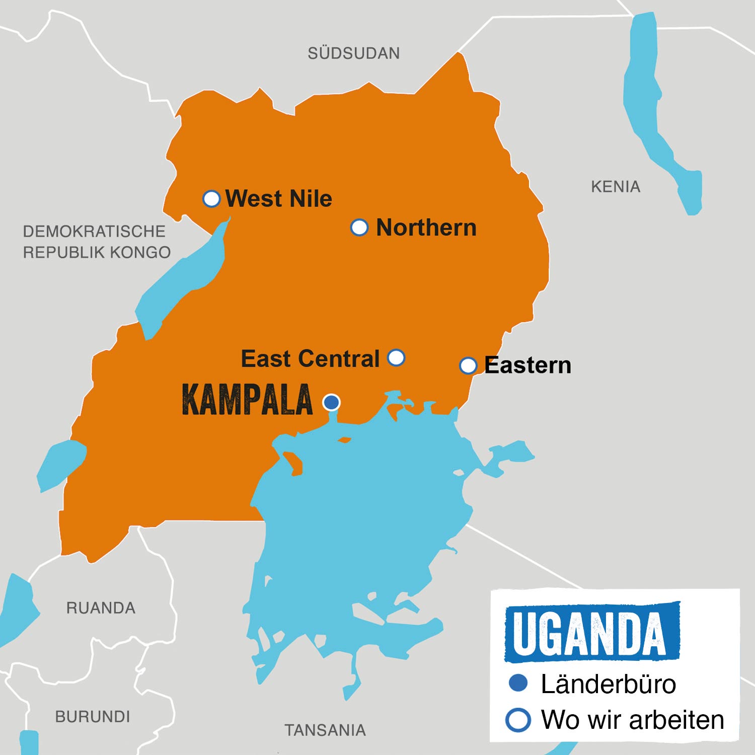 Uganda Landkarte
