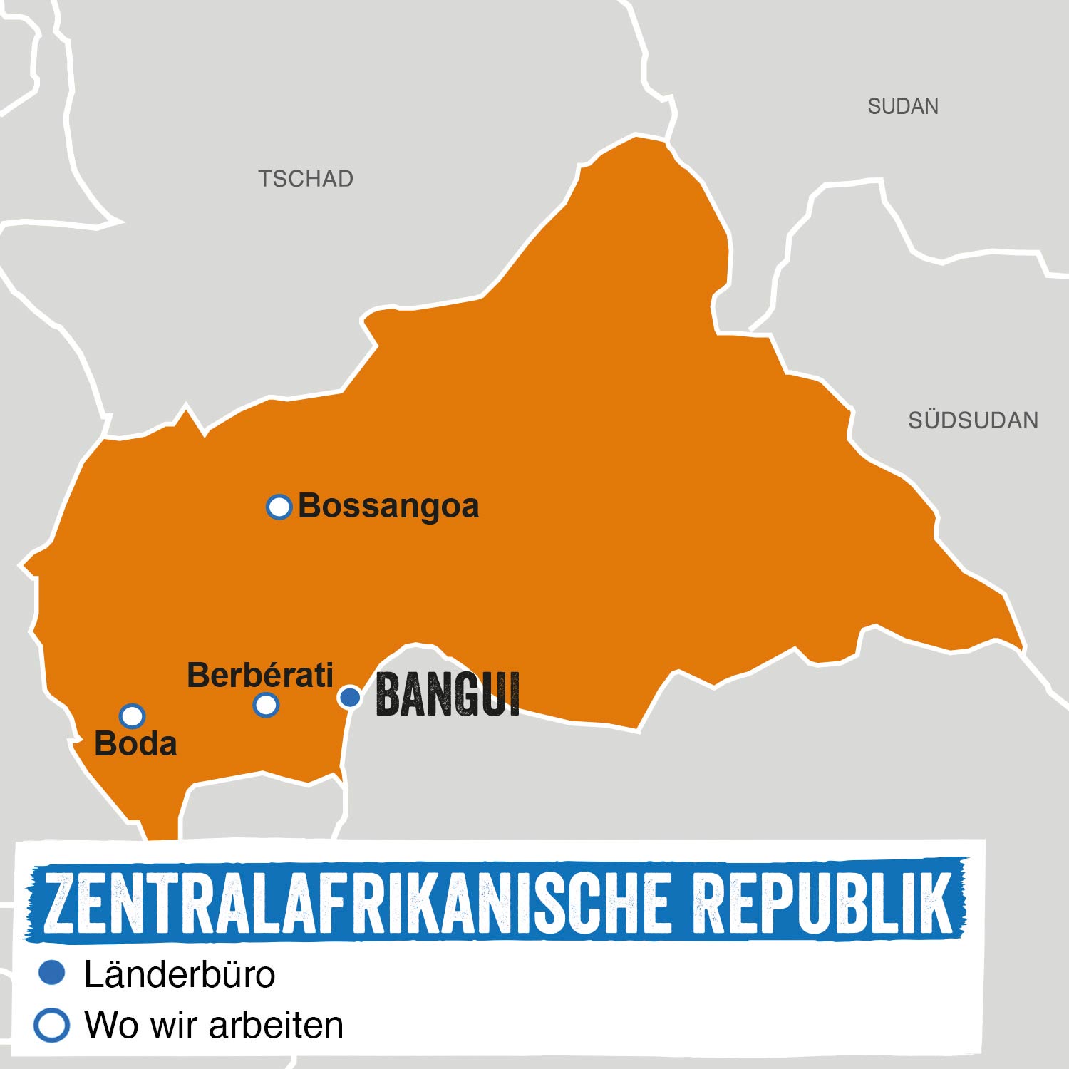 Zentralafrikanische Republik Landkarte