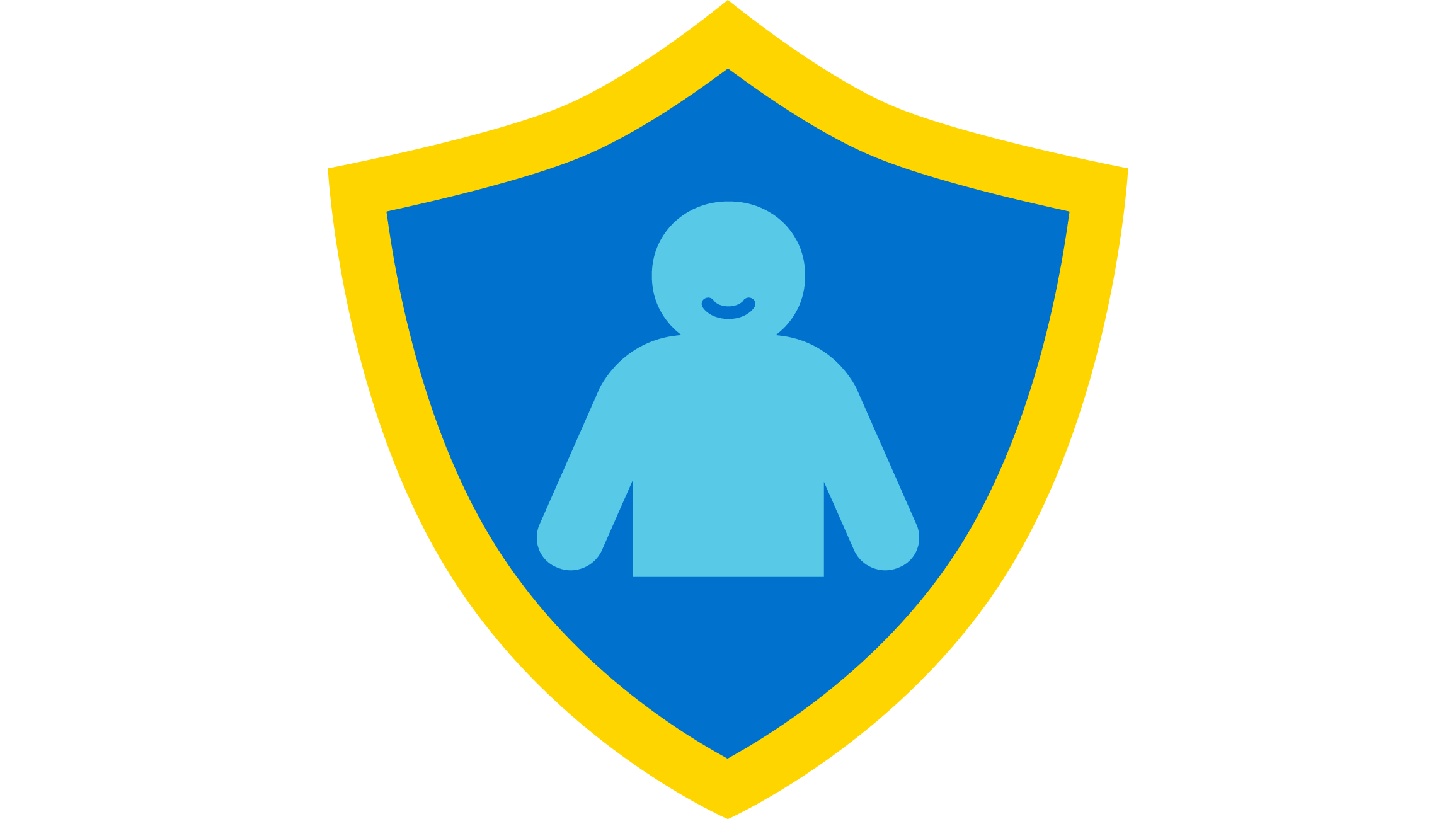 Icon eines Schutzwappens mit einer Kinderfigur im Zentrum. Es steht für unseren Wirkungsbereich zum Schutz von Kindern vor Gewalt