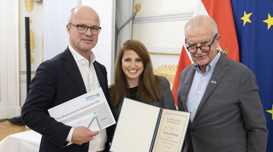 Markus Mair, Preisträgerin Vanessa Böttcher, Rudi Klausnitzer (c) BKA_Alexander Zillbauer